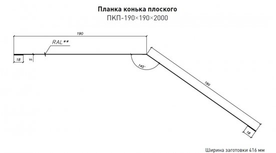 Конек плоский 190х190 Стинержи Полиэстер ST
