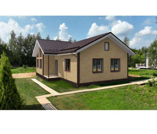 Фасадные панели Grand Line состаренный кирпич Design Plus солома с темно-бежевым швом