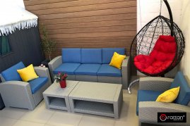 Комплект мебели Rattan Premium 5 серо-синий