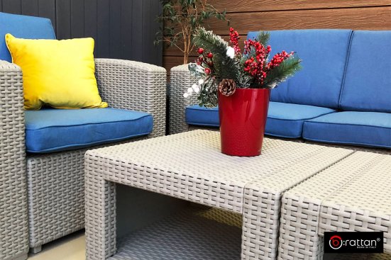 Комплект мебели Rattan Premium 4 серо-синий