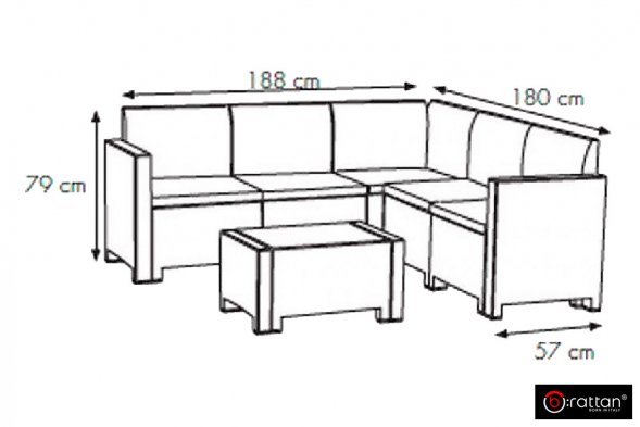 Комплект уличной мебели NEBRASKA CORNER Set HB